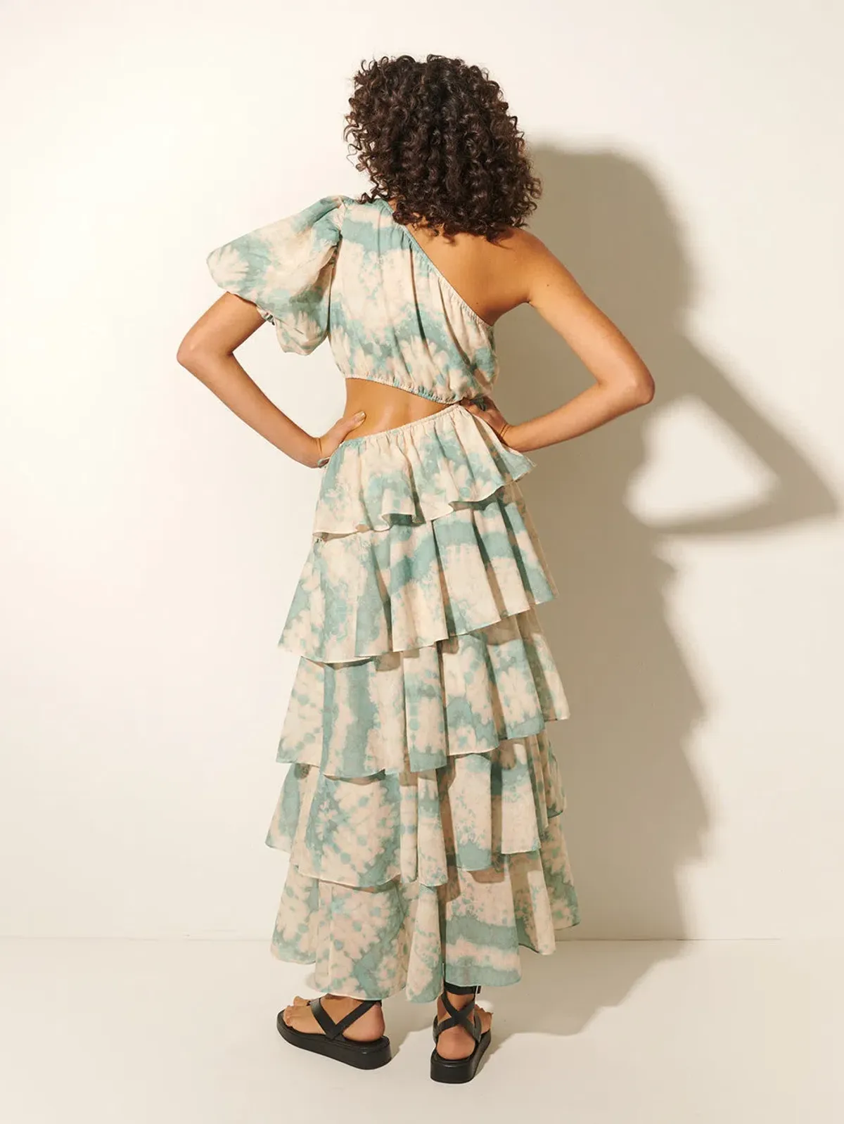 Kivari Mirage One Shoulder Maxi Dress Print Size 10 - Image 3