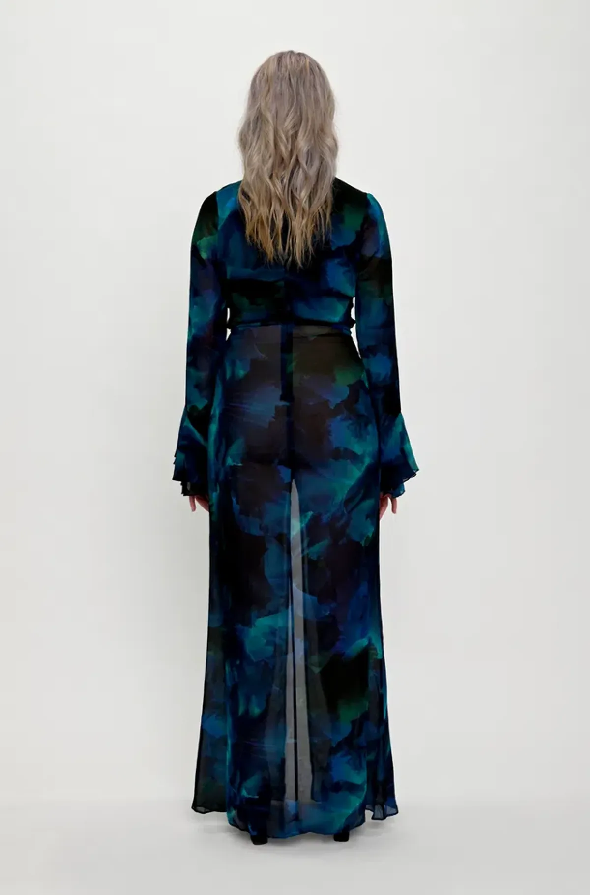 Rat & Boa Fiorella Maxi Dress Blue Multi Size S/ AU 8 - Image 6