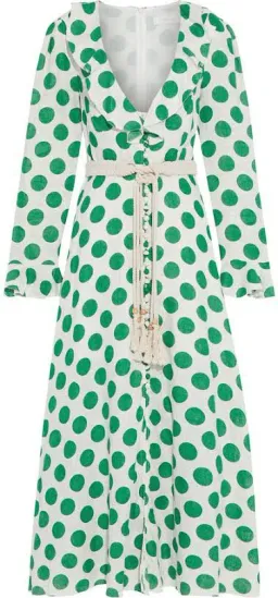 Zimmermann Amari Plunge Frill Long Dress Green Size 10 for rent on The Volte - image 2