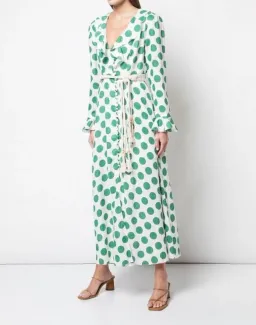 Zimmermann Amari Plunge Frill Long Dress Green Size 10 for rent on The Volte - image 5