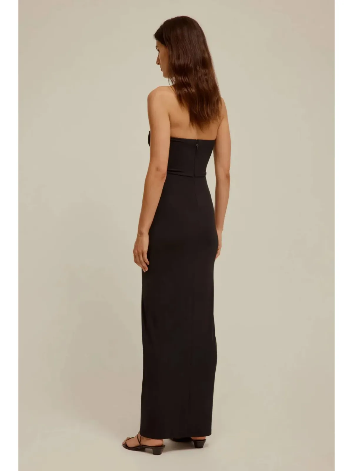Venroy Draped Cutaway Strapless Dress Black Size AU 8 - Image 4