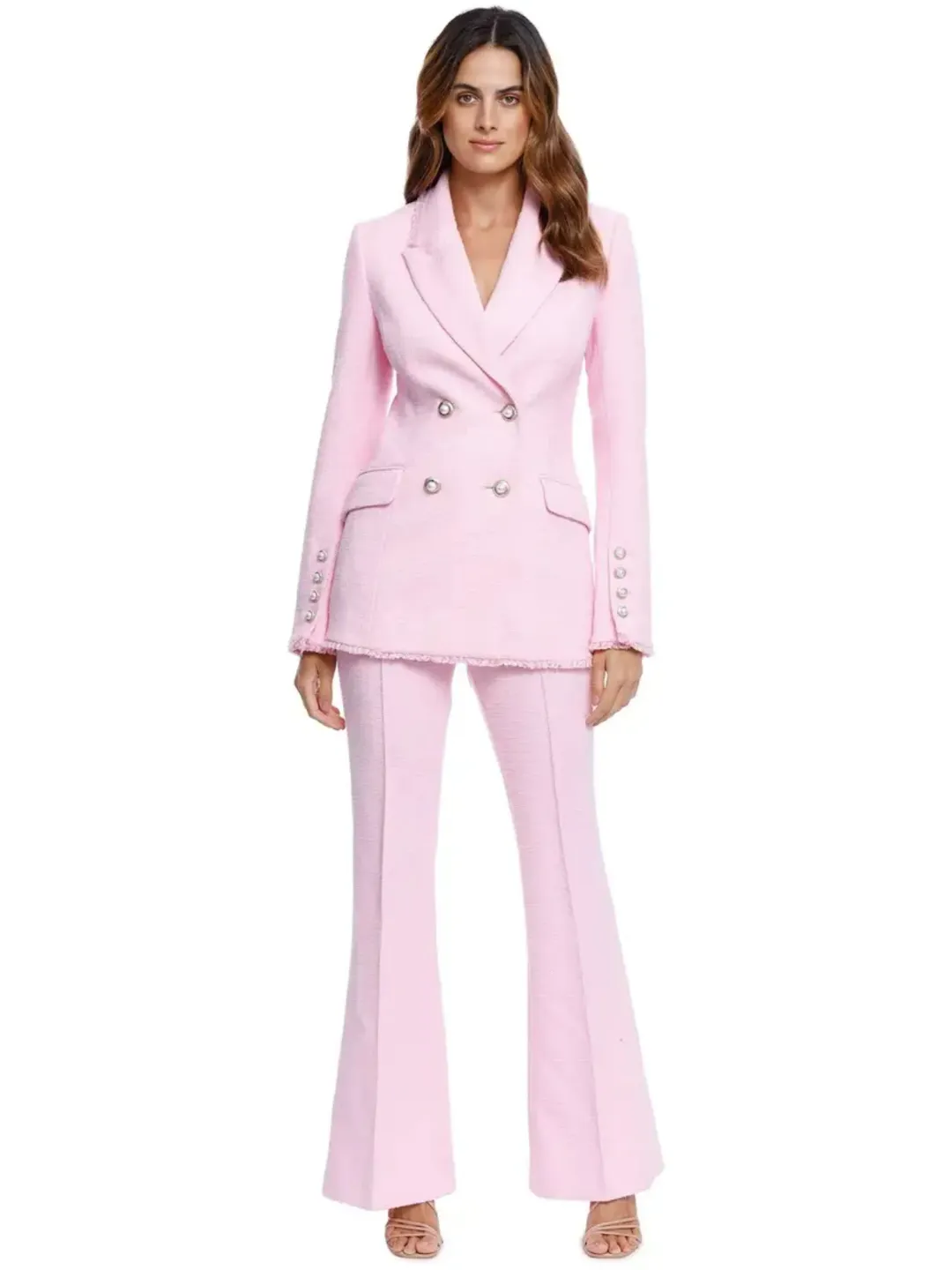 Rebecca Vallance Garance Jacket and Pant Set in Pink Size AU 10 for rent on The Volte - main image