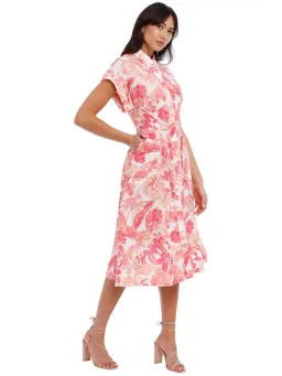 Rebecca Vallance Tropicale Midi Dress in Pink Size AU 10 for rent on The Volte - image 1