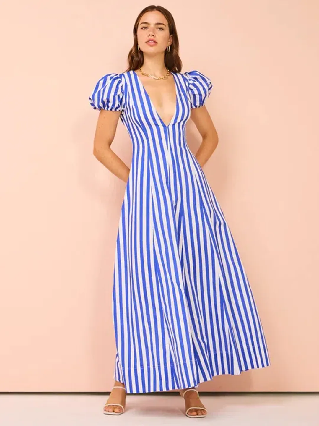 By Nicola Short Sleeve Wavy Maxi Stripe Size 8 for rent on The Volte - main image