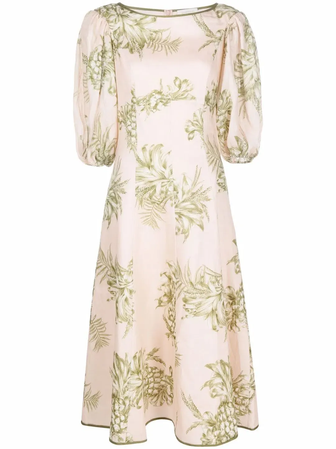 Zimmermann Empire Linen Midi Dress in Floral Print Size 1 / AU 10 for rent on The Volte - main image