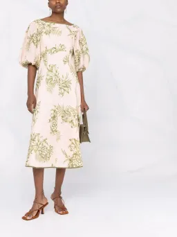 Zimmermann Empire Linen Midi Dress in Floral Print Size 1 / AU 10 for rent on The Volte - image 1