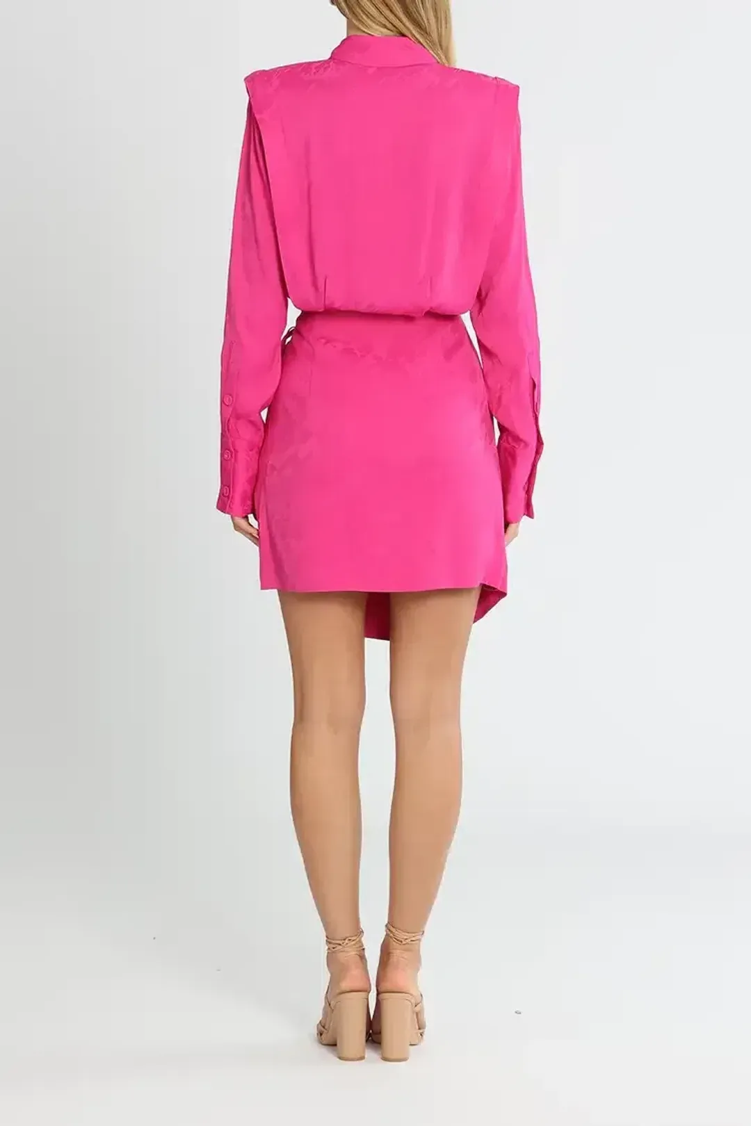 Rebecca Vallance Theresa Shirt Mini Dress Pink Size 14 for rent on The Volte - main image