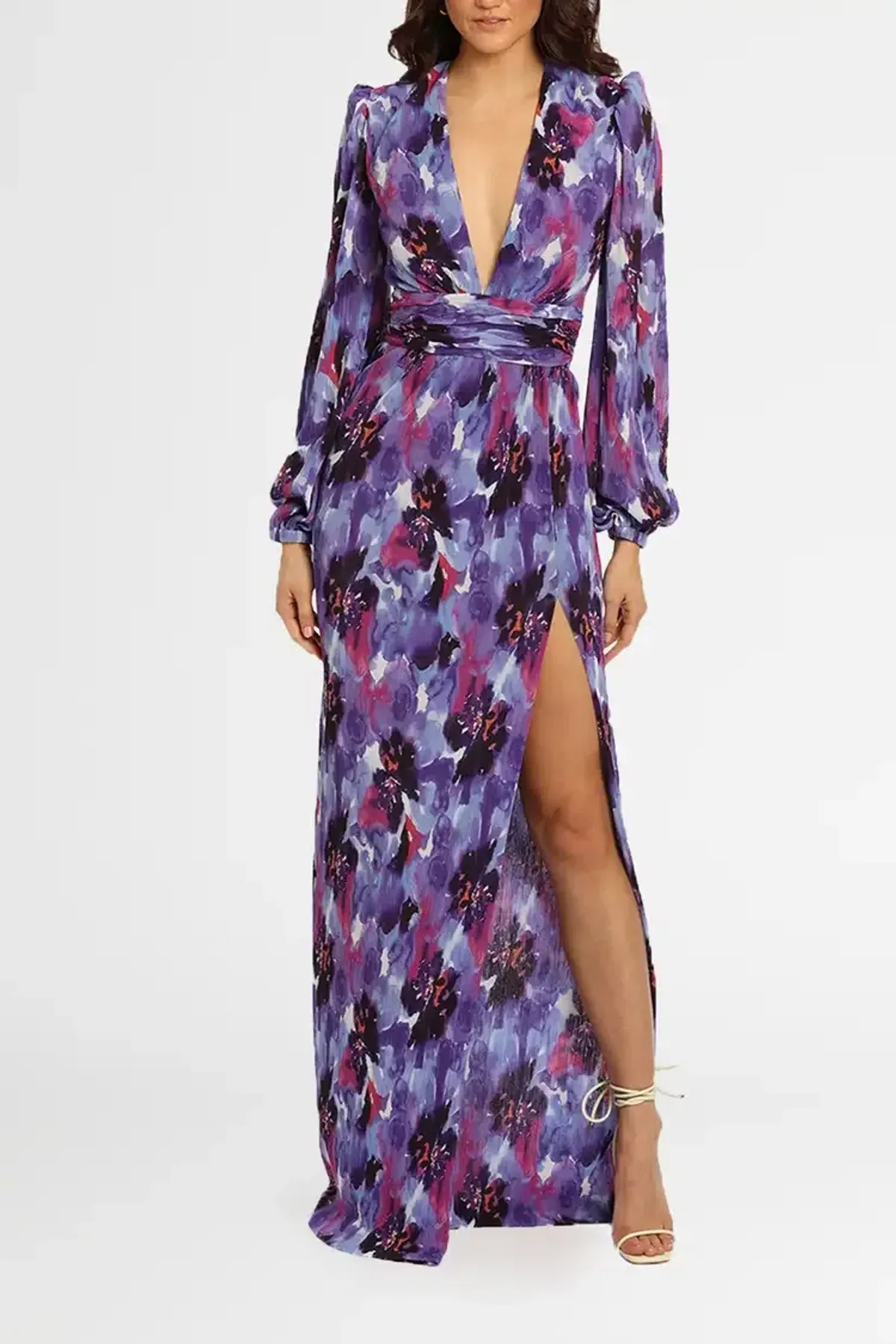 Rebecca Vallance Purple Rain Gown Floral Size 10 for rent on The Volte - main image