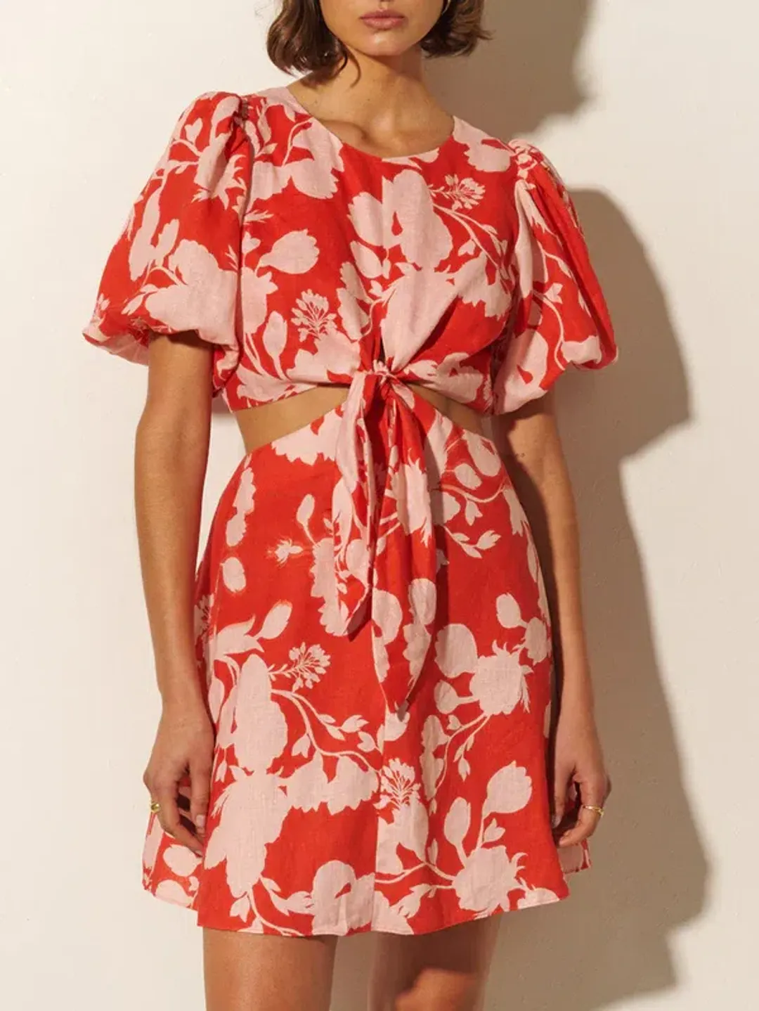 Kivari Delfina Cut Out Mini Dress Floral Size 10 for rent on The Volte - main image