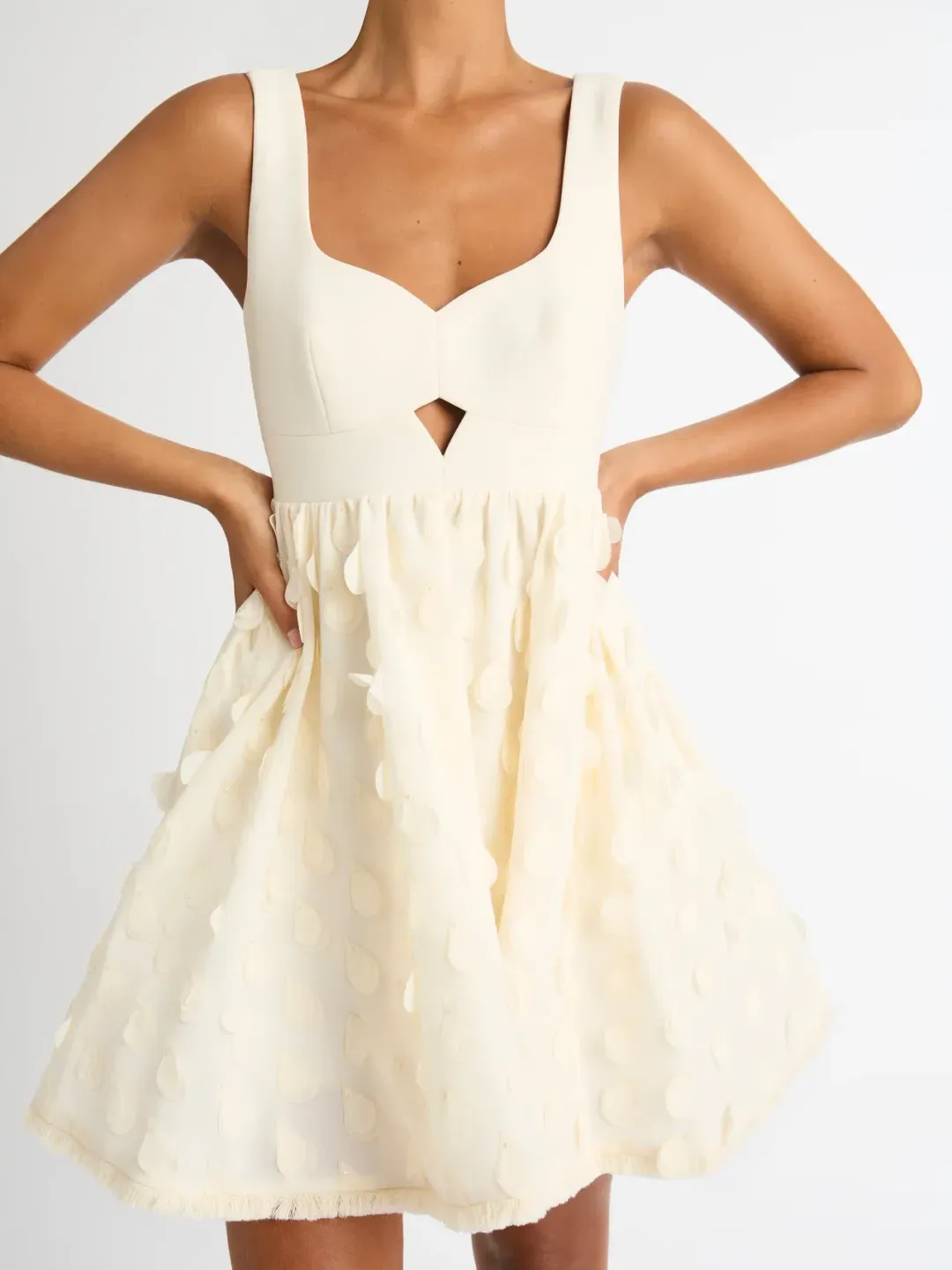 Sheike Imani Mini Dress Cream Size 16 for rent on The Volte - main image