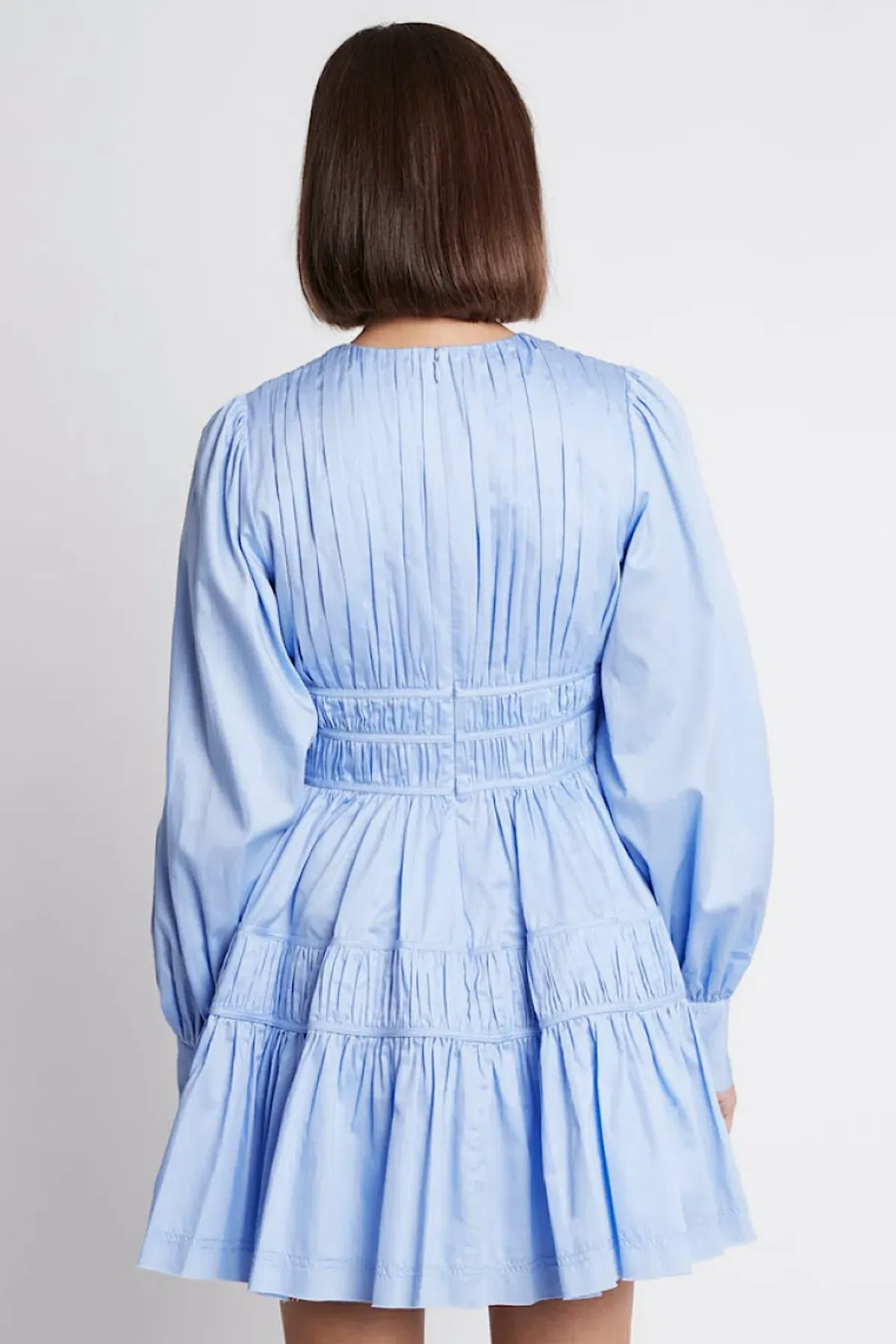 Aje Fallingwater Gathered Mini Dress Powder Blue Size 10 - Image 3