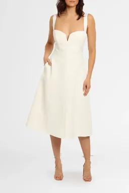 Rebecca Vallance Calla Midi in White Size 12 for rent on The Volte - image 1