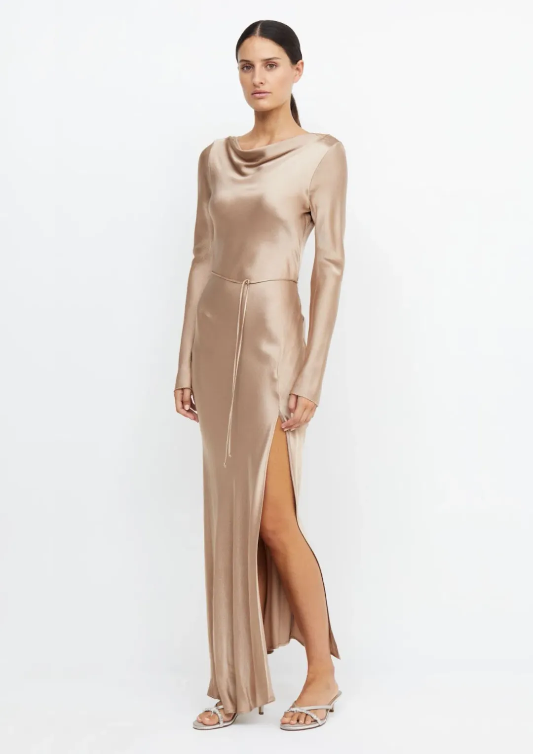 Bec & Bridge Moon Dance Long Sleeve Maxi Dress Golden Size 8 for rent on The Volte - main image