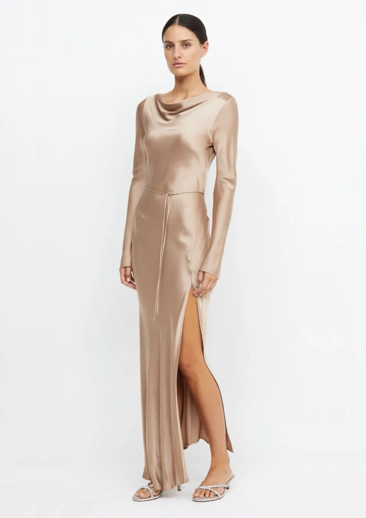 Bec & Bridge Moon Dance Long Sleeve Maxi Dress Golden Size 8 for rent on The Volte - main image