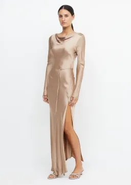 Bec & Bridge Moon Dance Long Sleeve Maxi Dress Golden Size 8 for rent on The Volte - image 1