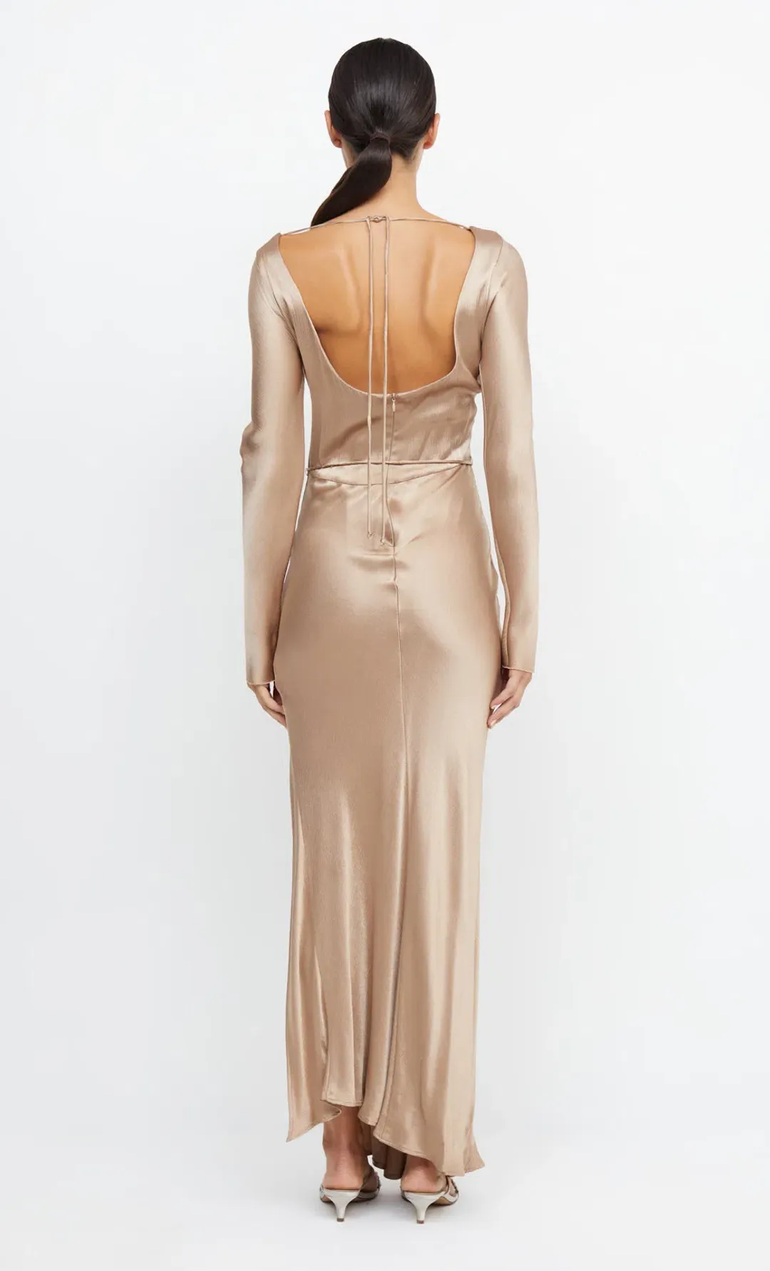 Bec & Bridge Moon Dance Long Sleeve Maxi Dress Golden Size 8 for rent on The Volte - main image