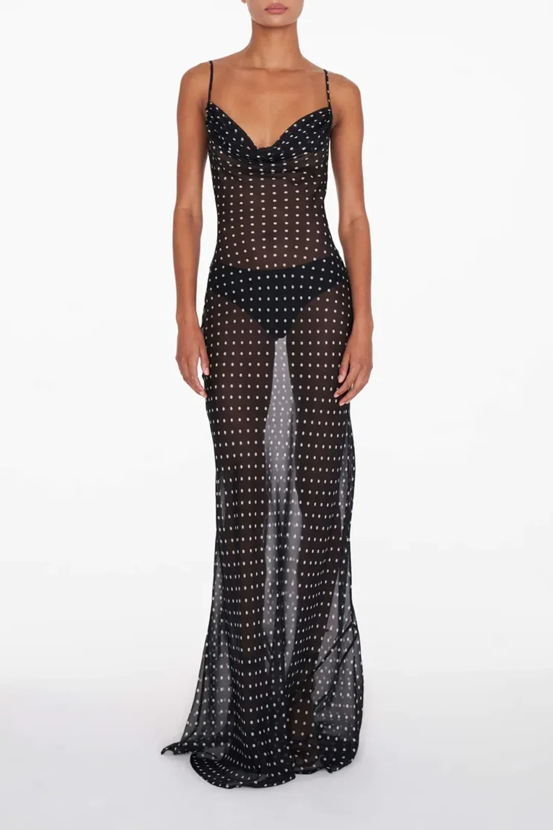 Rat and Boa Gisele Maxi Dress Polka-dotted Silk Size L/AU 12 for rent on The Volte - main image