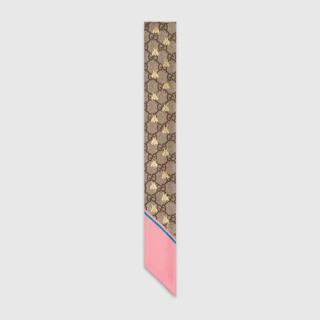 Gucci Silk Neck Bow GG Bees One Size for rent on The Volte - main image