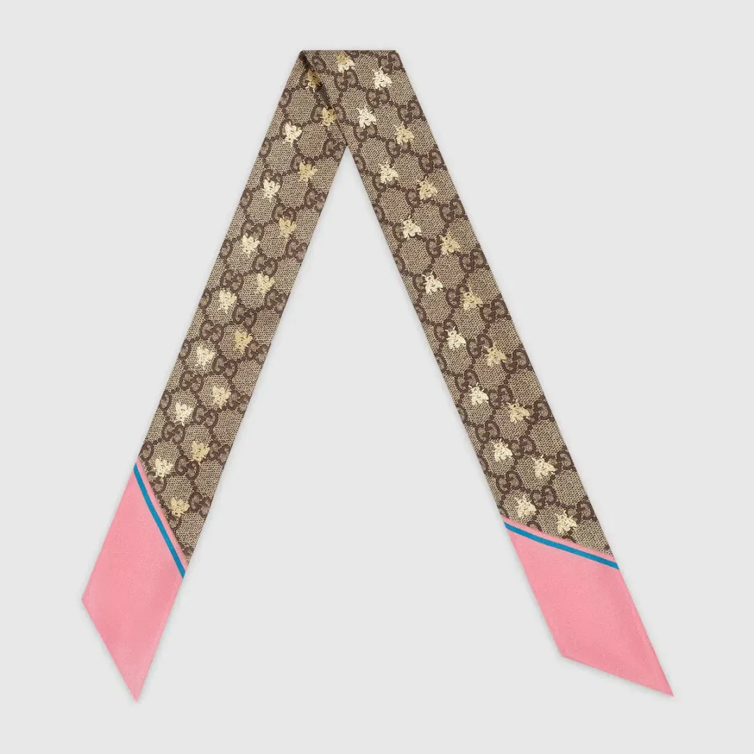 Gucci Silk Neck Bow GG Bees One Size for rent on The Volte - main image