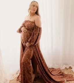 We Are Reclamation Autumn Meadow Satin Gown Floral One Size for rent on The Volte - image 1