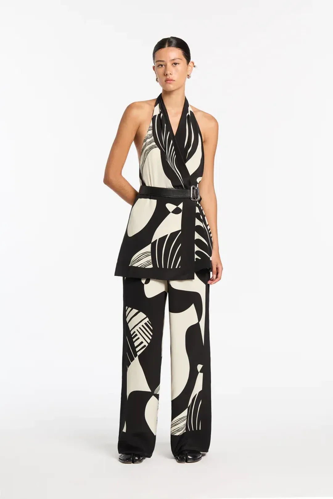 Sir the Label Realisme Wrap Halter Mini Dress Papier Print Size 2 / AU 10 for rent on The Volte - main image