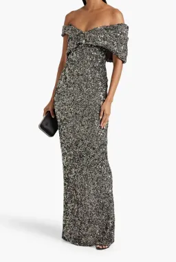 Rachel Gilbert Mirella Gown Gunmetal Size 3 / AU 12 for rent on The Volte - image 5