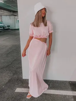 Christopher Esber Rolled Shirt Dress Baby Pink Size 6 for rent on The Volte - image 1