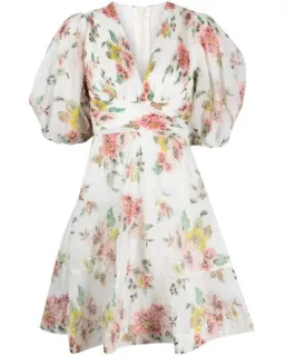 Zimmerman The Pleated Mini Dress in Coral Floral Size 2/Au 12 for rent on The Volte - image 3