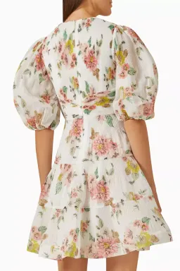 Zimmerman The Pleated Mini Dress in Coral Floral Size 2/Au 12 for rent on The Volte - image 2