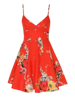 Zimmermann The Alight Flare Mini Dress in Red Floral Size 0/Au 8 for rent on The Volte - image 3
