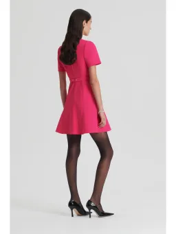 Scanlan Theodore Italian Milano Short Sleeve Dress in Raspberry Size AU 6 for rent on The Volte - image 2