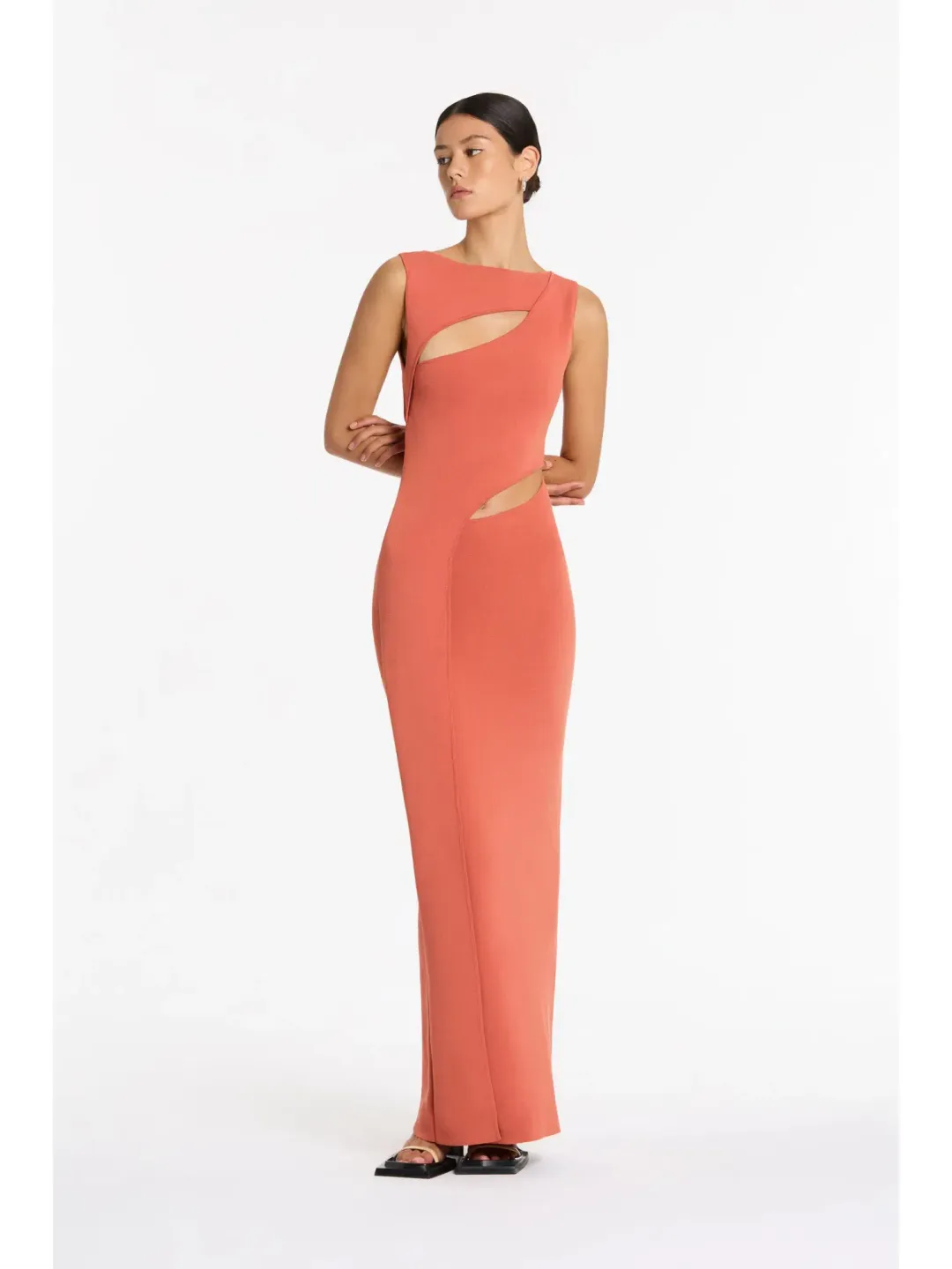 Sir the Label Nadja Cut Out Dress in Coral Size 0 / AU 6 for rent on The Volte - main image