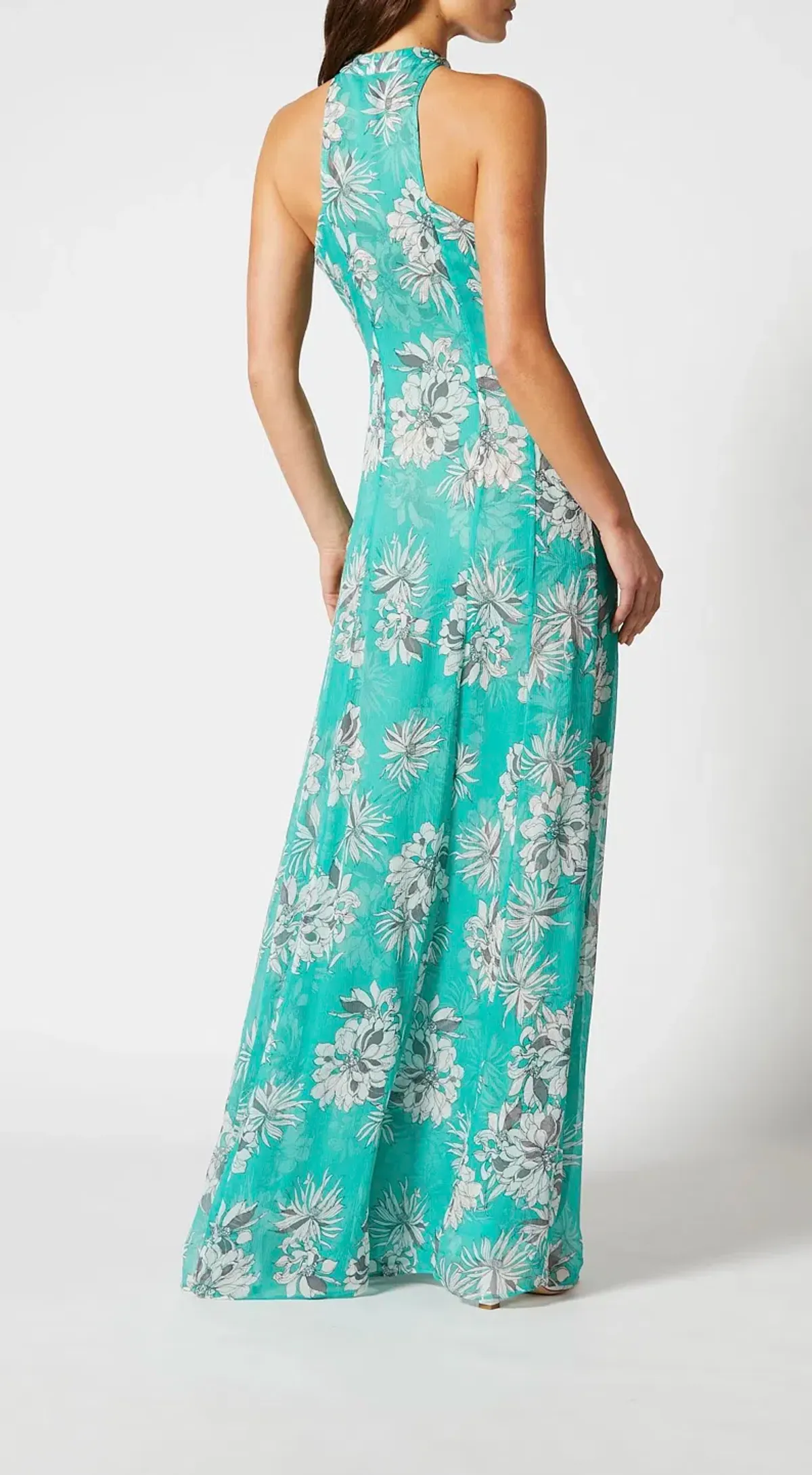 Scanlan Theodore Silk Georgette Floral Dress Spearmint Size AU 8 - Image 3