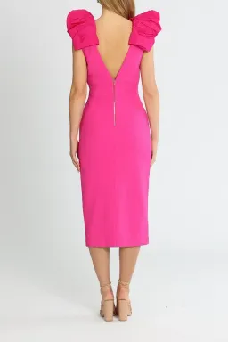 Rebecca Vallance Cupid's Bow Midi Dress Pink Size 12 for rent on The Volte - image 3
