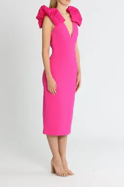 Rebecca Vallance Cupid's Bow Midi Dress Pink Size 12 for rent on The Volte - image 2