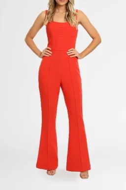 Rebecca Vallance Lamour Jumpsuit in Red Size 10 for rent on The Volte - image 1