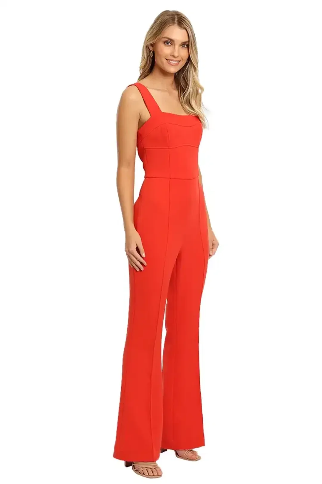 Rebecca Vallance Lamour Jumpsuit in Red Size 10 for rent on The Volte - main image