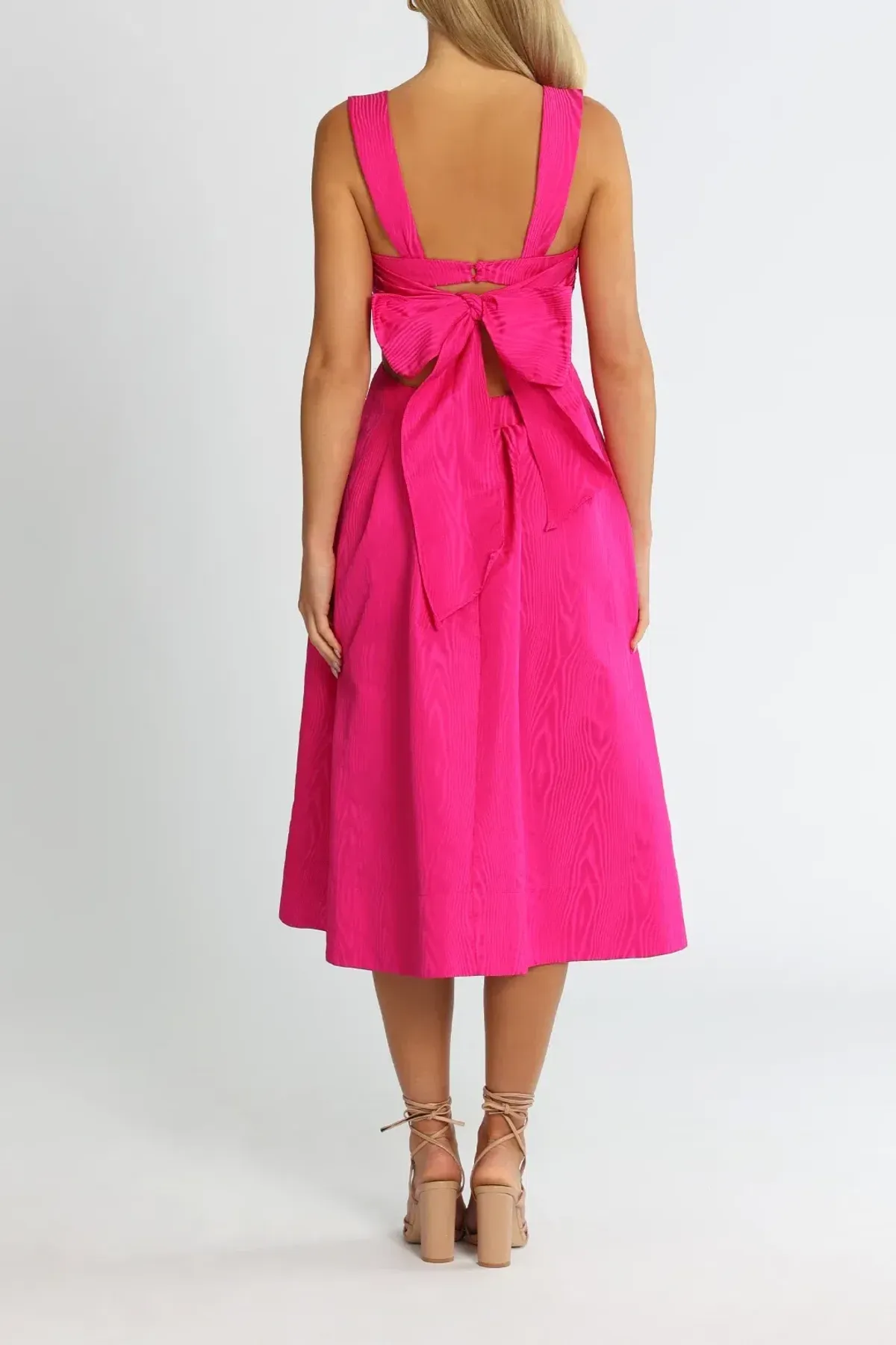 Rebecca Vallance Frenchy Cut Out Midi Dress Pink Size 12 - Image 3