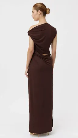 Camilla and Marc Annalise Draped Maxi Dress Chocolate Brown Size 8 for rent on The Volte - image 3