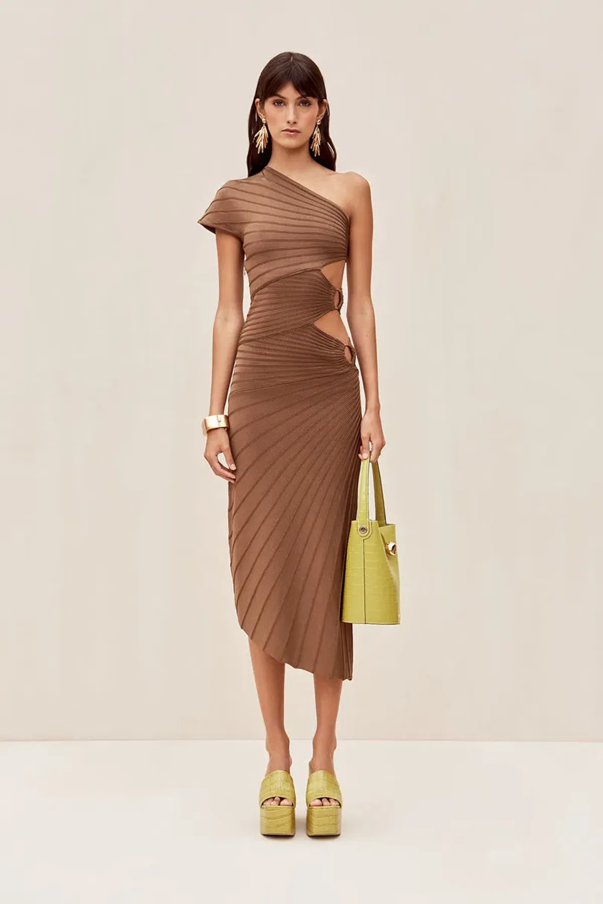 Cult Gaia Lurenz Midi Dress Affogato Size XS/AU 6 for rent on The Volte - main image