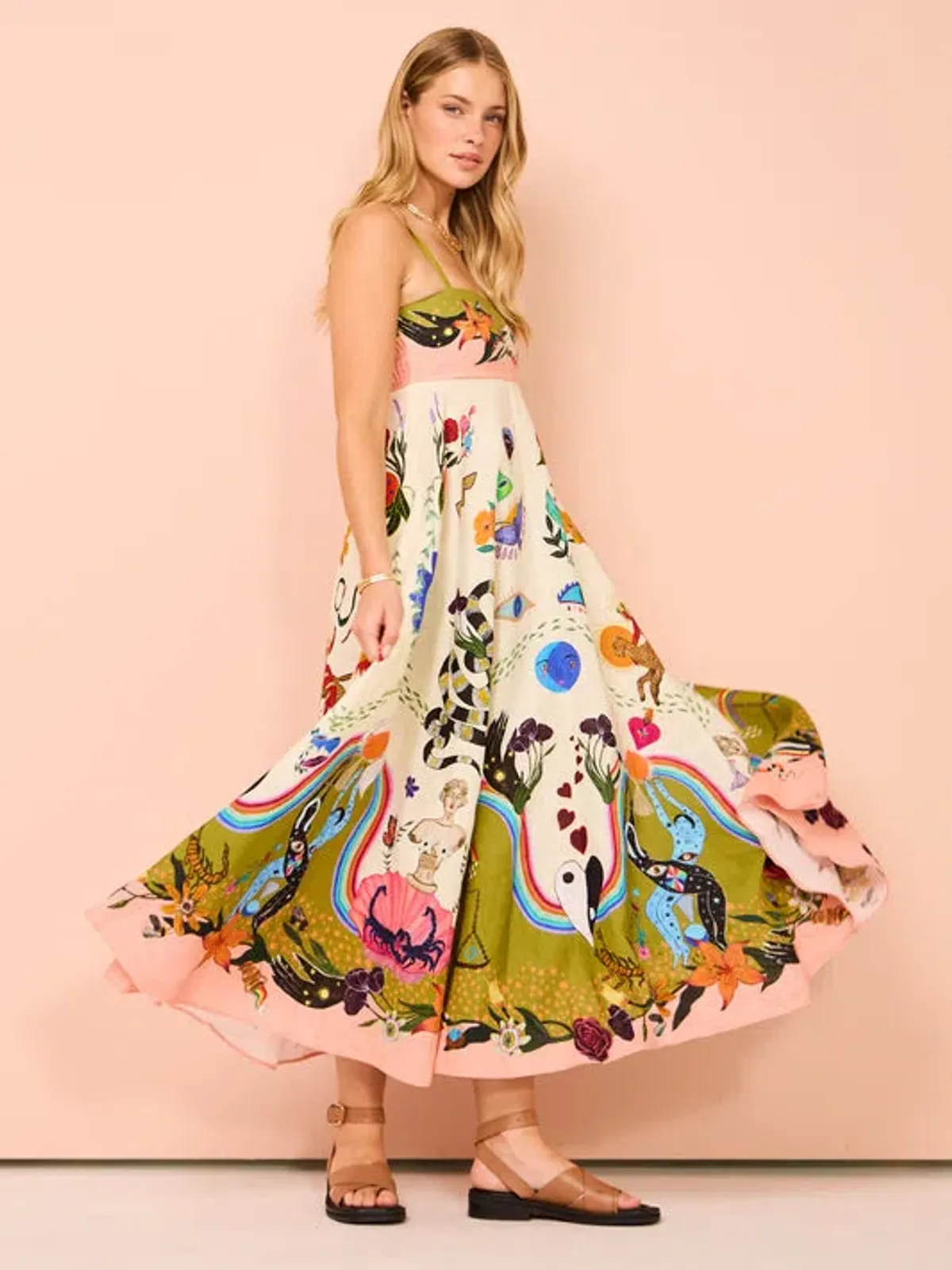 Alemais Evergreen Sundress Multi Size 12 for rent on The Volte - main image