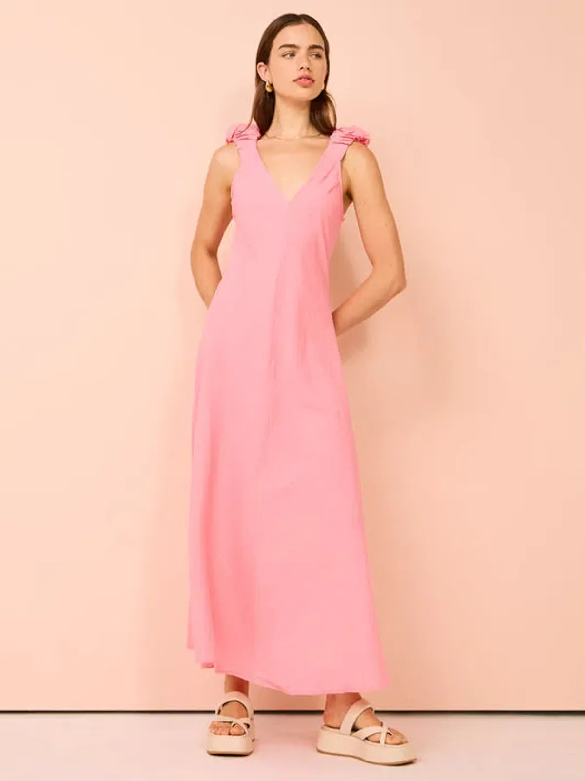 Kinney Paloma Dress In Coral Size L/Au 12 - Image 2