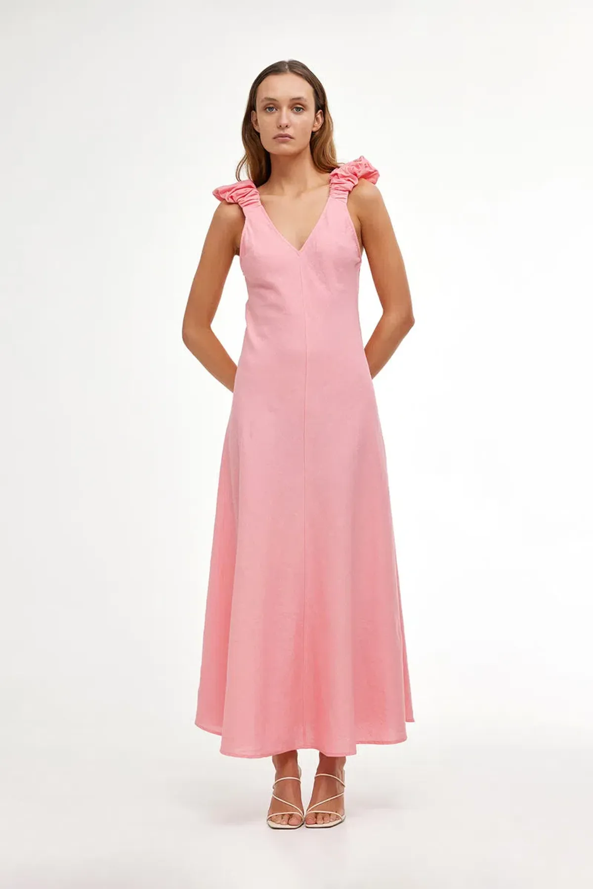 Kinney Paloma Dress In Coral Size L/Au 12 - Image 1