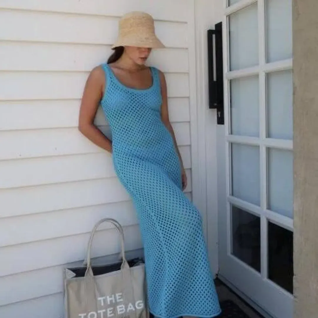 Venroy Blue Crochet Tank Dress Blue Size XS / AU 8 for rent on The Volte - main image