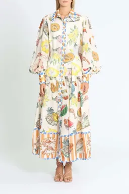 Alemais Theo Shirt Dress Multi Print Size 10 for rent on The Volte - image 2