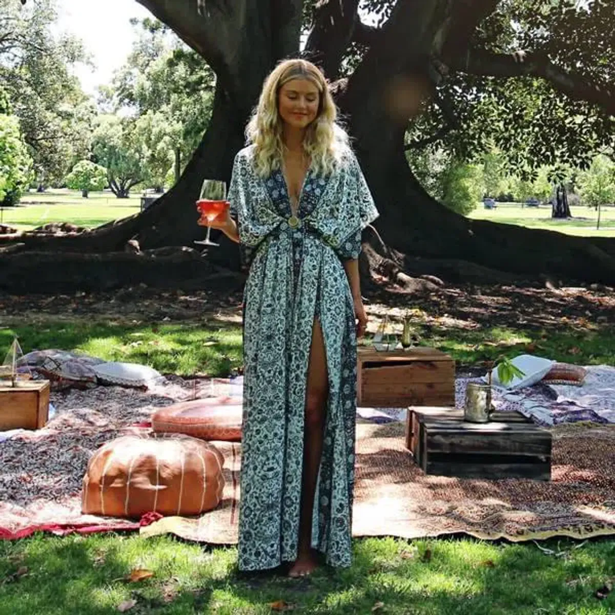 Sheike Bijar Maxi Dress Print Size 16 - Image 1
