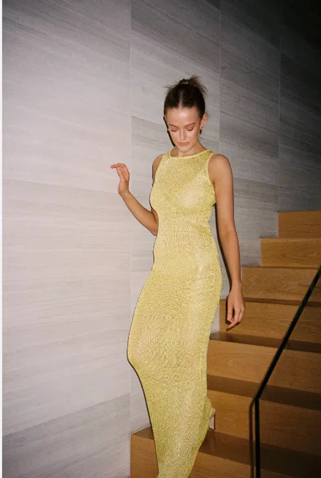Asta Resort Natalia Maxi Dress in Chartreuse Sequin Size 8 for rent on The Volte - main image