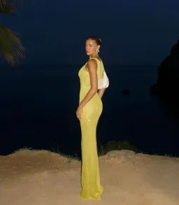 Asta Resort Natalia Maxi Dress in Chartreuse Sequin Size 8 for rent on The Volte - image 3