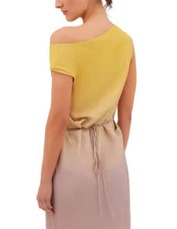 Bianca Spender Taupe Ombre Satin Expansive Dress Multi Size 8 for rent on The Volte - image 3