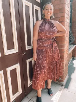 Sheike Vivianne Maxi Dress Burgundy Print Size 16 for rent on The Volte - image 4